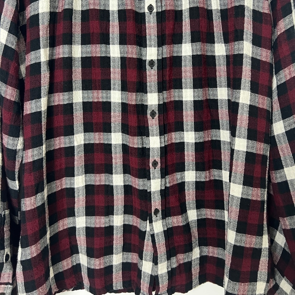 Pistola Red Buffalo Check Popover Roll Tab Sleeve Button Back Flannel Shirt XL - Picture 6 of 11